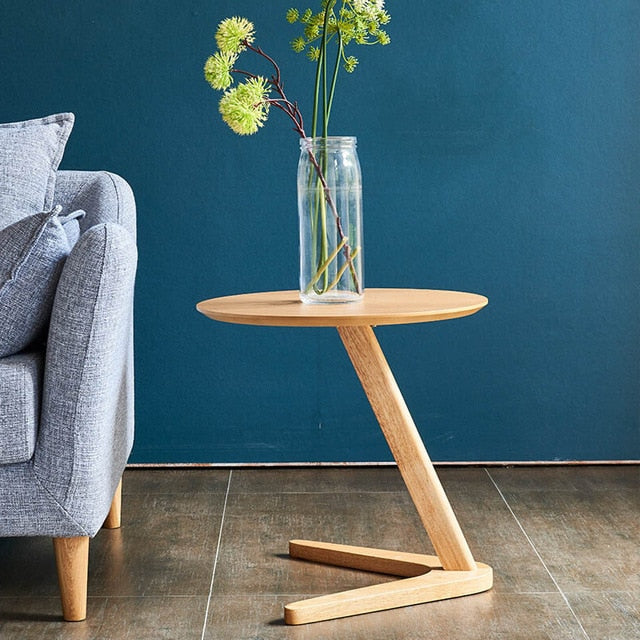 Round Wooden Side Table